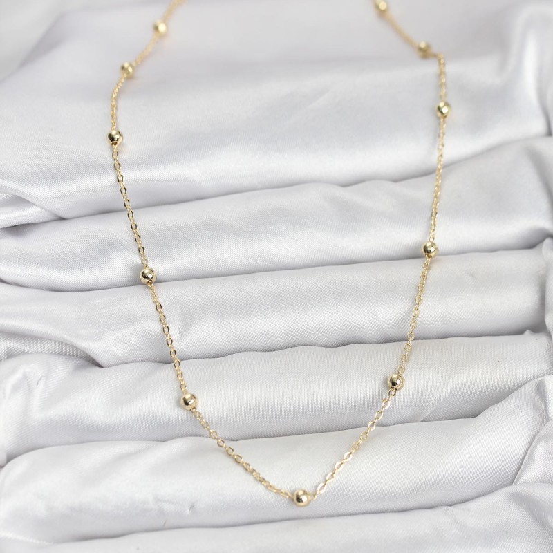 CM Gold Renk Top Zincirli Kadın Kolye