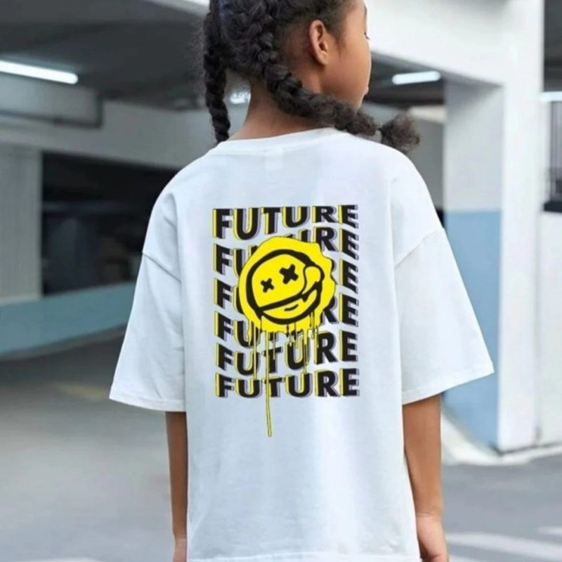 Çocuk   Baskılı T-Shirt - Beyaz