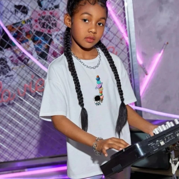 Çocuk   Baskılı T-Shirt - Beyaz