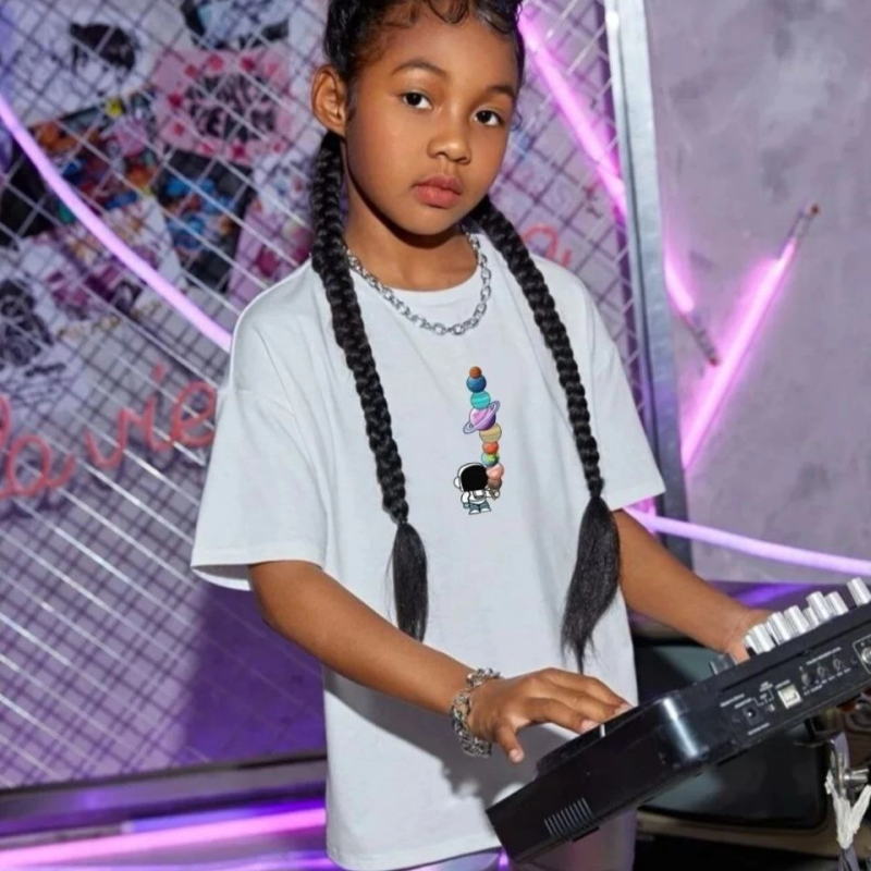 Çocuk   Baskılı T-Shirt - Beyaz