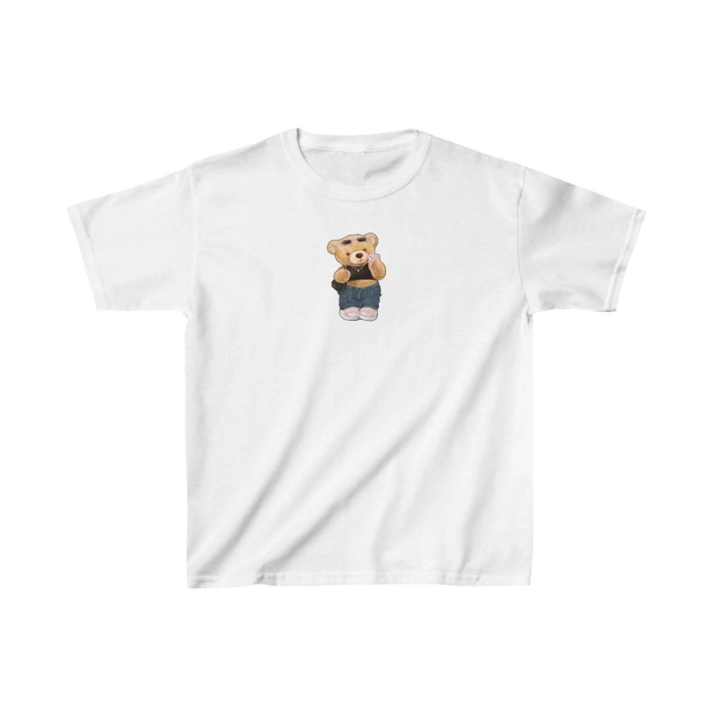 Çocuk Baskılı T-Shirt - Beyaz