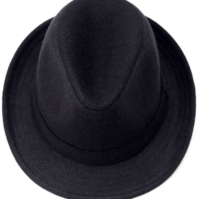 Çocuk Boy Siyah Kumaş Fötr Şapka Gösteri Şapkası Michael Jackson Şapkası 54 No