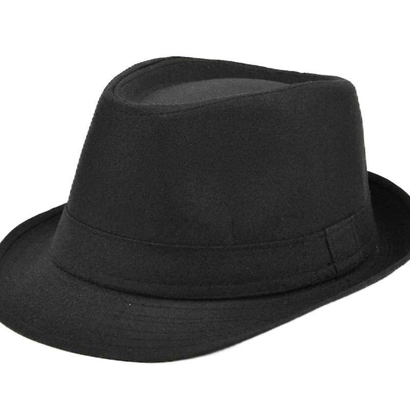 Çocuk Boy Siyah Kumaş Fötr Şapka Gösteri Şapkası Michael Jackson Şapkası 54 No