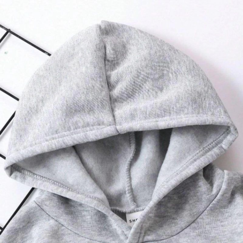 Çocuk   Kapüşonlu Naruto Baskılı Pamuklu Sweatshirt - Gri