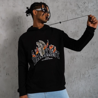 DANKES Baskılı Kapüşonlu Sweat - Siyah -