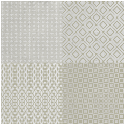 DecoHandy 30x30 cm Kendinden Yapışkanlı  Pvc Karo Mutfak Arası 4 Lü Karışık model  0,36m2