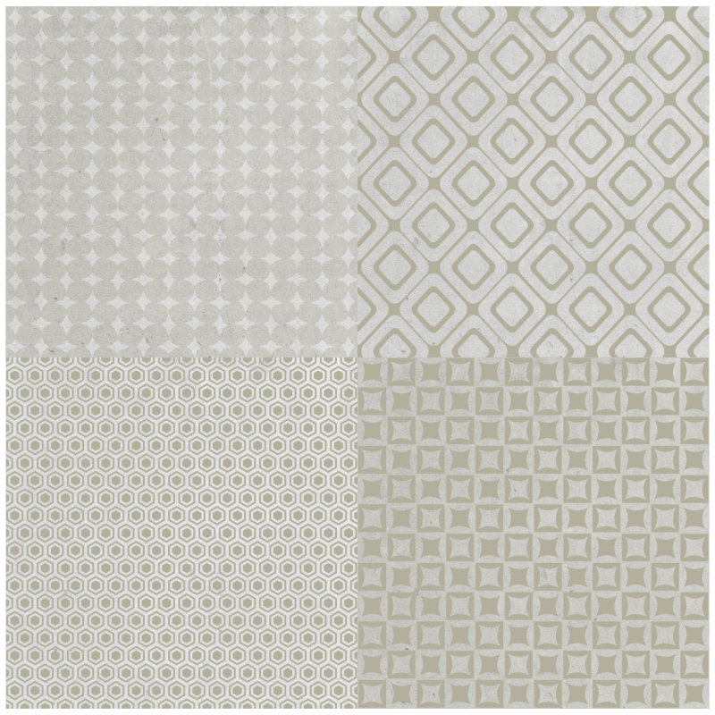 DecoHandy 30x30 cm Kendinden Yapışkanlı  Pvc Karo Mutfak Arası 4 Lü Karışık model  0,36m2