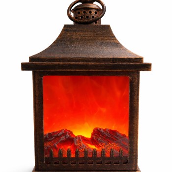 Dekoratif Ledli Şömine Lamba Model 2