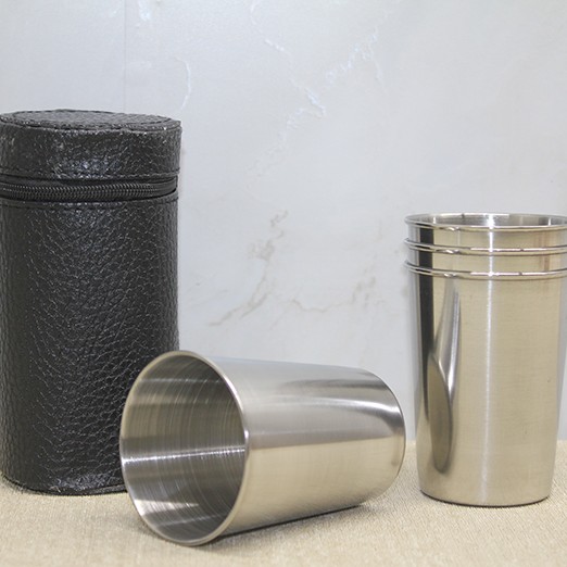 Deri Kılıflı 4'lü Shot Bardak 