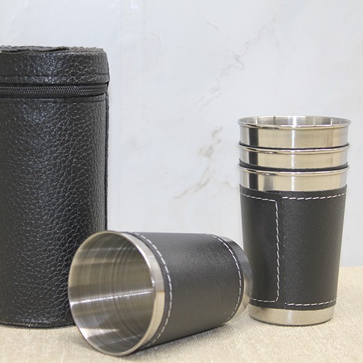 Derili Kılıflı 4'lü Shot Bardak