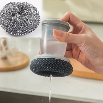 Deterjan Hazneli Telli Bulaşık Fırçası 