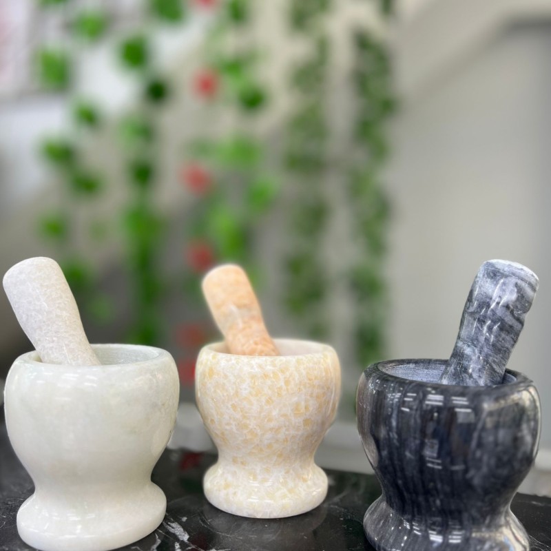 Doğal Cilalı Mermer Havan