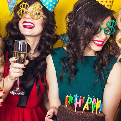 Dolar Şekilli Metalize Parti Gözlüğü 6 Adet