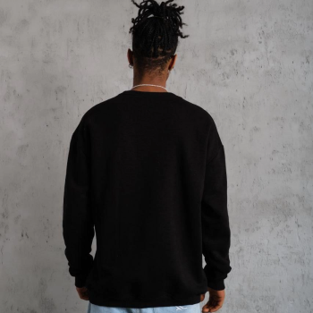 Düz Bisiklet Yaka Sweat - Siyah -