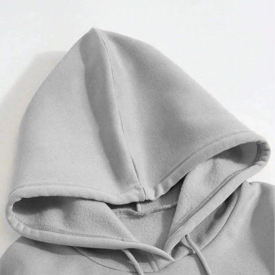 Düz Kapüşonlu Sweat - Boyalı Gri -