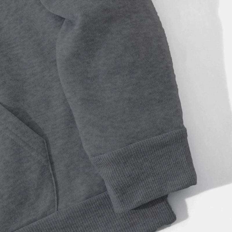 Düz Kapüşonlu Sweat - Füme