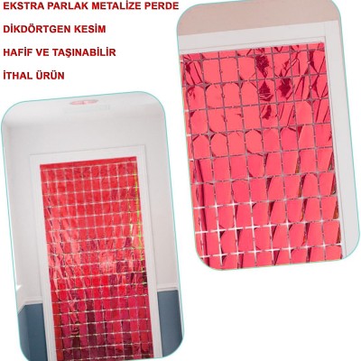 Ekstra Metalize Kırmızı Disko Kapı Perdesi