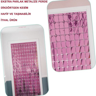 Ekstra Metalize Rose Gold Disko Kapı Perdesi