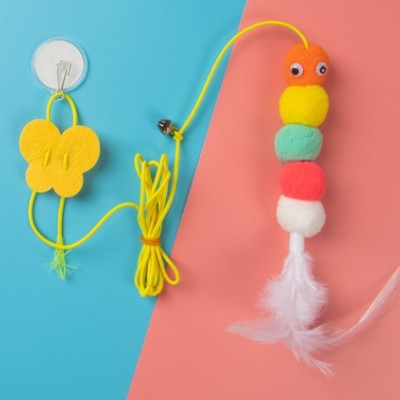 Elastik Yapışkanlı Kedi Oyun Oltası