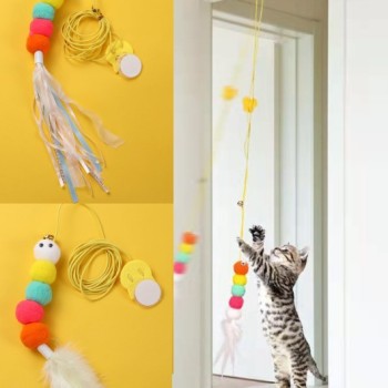 Elastik Yapışkanlı Kedi Oyun Oltası