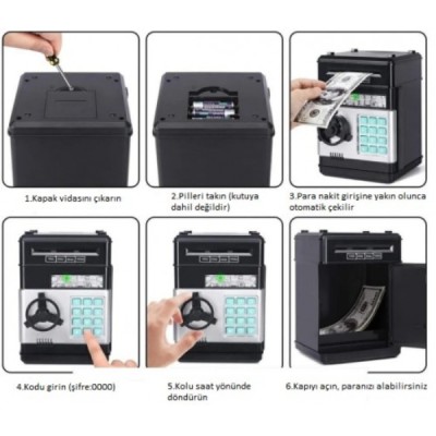 Elektronik Şifreli Kasa Otomatik ATM Kumbara