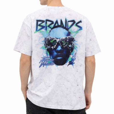 Erkek Asit Yıkamalı Oversize Tişört - Beyaz