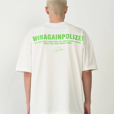 Erkek Baskılı T-Shirt Kısa Kol Bisiklet Yaka Rahat Kalıp Tişört - Beyaz