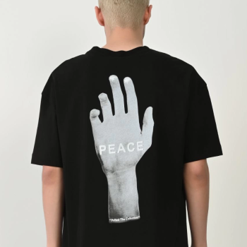 Erkek Baskılı T-Shirt Kısa Kol Bisiklet Yaka Rahat Kalıp Tişört - Siyah