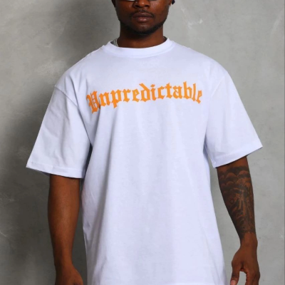 Erkek Baskılı T-Shirt Kısa Kol Bisiklet Yaka Regular Fit Tişört - Beyaz