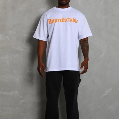 Erkek Baskılı T-Shirt Kısa Kol Bisiklet Yaka Regular Fit Tişört - Beyaz