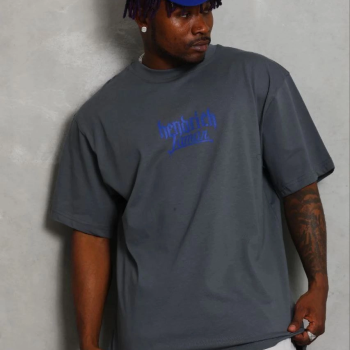 Erkek Baskılı T-Shirt Kısa Kol Bisiklet Yaka Regular Fit Tişört - Füme