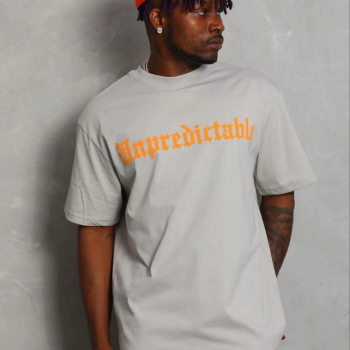 Erkek Baskılı T-Shirt Kısa Kol Bisiklet Yaka Regular Fit Tişört - Gri