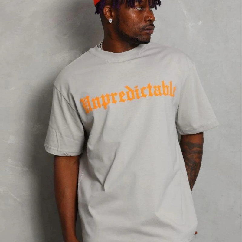 Erkek Baskılı T-Shirt Kısa Kol Bisiklet Yaka Regular Fit Tişört - Gri