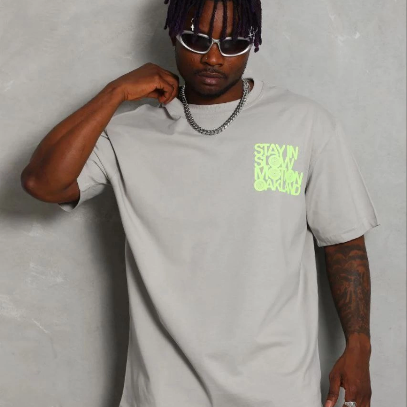 Erkek Baskılı T-Shirt Kısa Kol Bisiklet Yaka Regular Fit Tişört - Gri