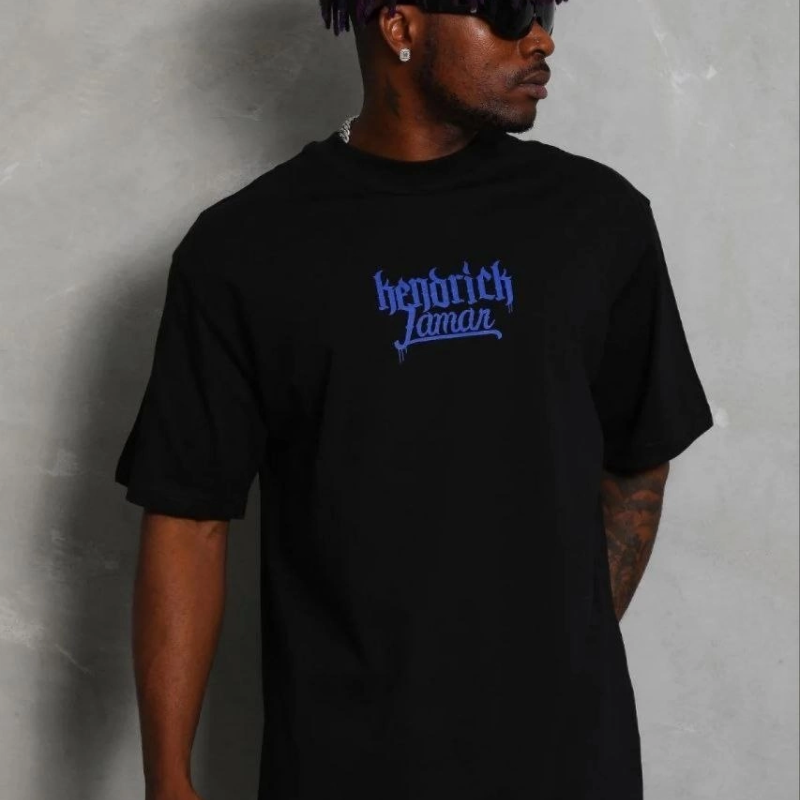 Erkek Baskılı T-Shirt Kısa Kol Bisiklet Yaka Regular Fit Tişört - Siyah