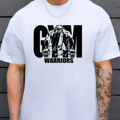 Erkek Baskılı Tişört Kısa Kol Bisiklet Yaka Regular fit Rahat kalıp T-Shirt - Beyaz