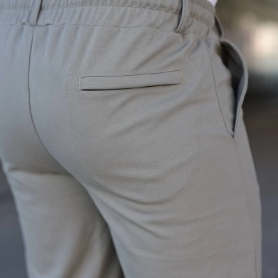 Erkek Diagonel Kumaş Duble Paça Cepli Bağcıklı Bel Lastikli ŞORT - Mint Yeşili