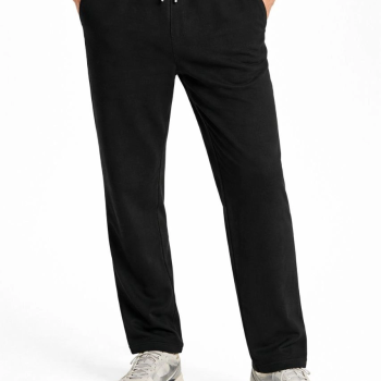 Erkek Düz Paça Beli Lastikli Eşofman Altı Pantolon - Siyah