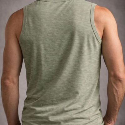 Erkek Flamlı Kumaş Kolsuz Atlet Günlük Fitness Spor T-Shirt - Mint Yeşili