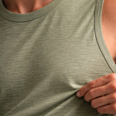 Erkek Flamlı Kumaş Kolsuz Atlet Günlük Fitness Spor T-Shirt - Mint Yeşili