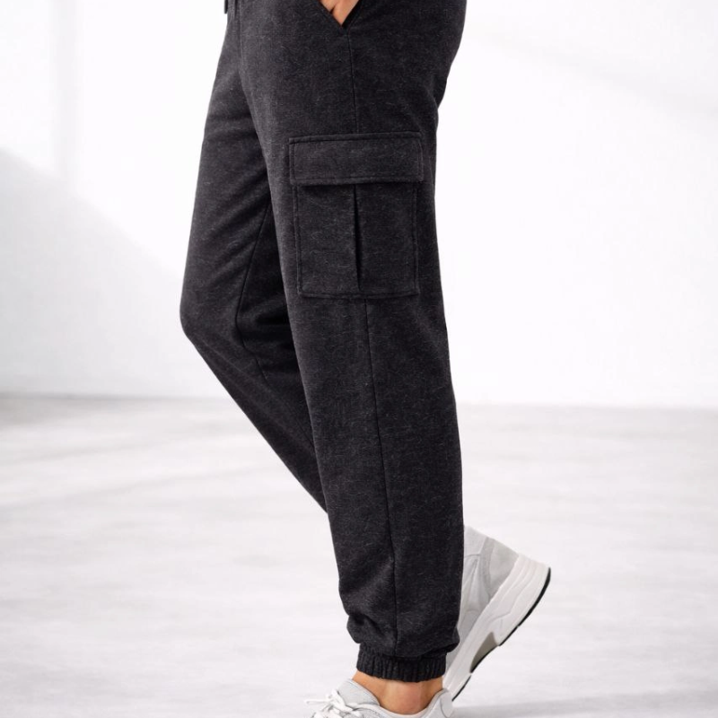 Erkek Jogger Eşofman Altı Kargo Cepli Lastikli Paça Spor Pantolon - Füme