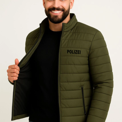 Erkek Mikro Su İtici Kapitone Baskılı Astarlı Fermuarlı Bomber Mont - Haki