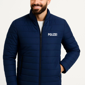 Erkek Mikro Su İtici Kapitone Baskılı Astarlı Fermuarlı Bomber Mont - Lacivert