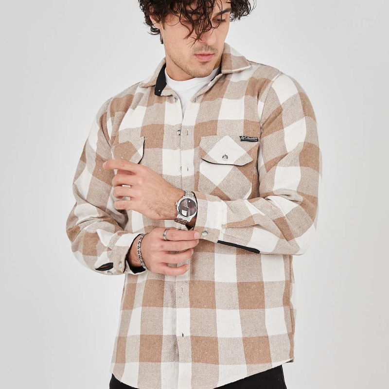 Erkek Oduncu Gömlek - Bej