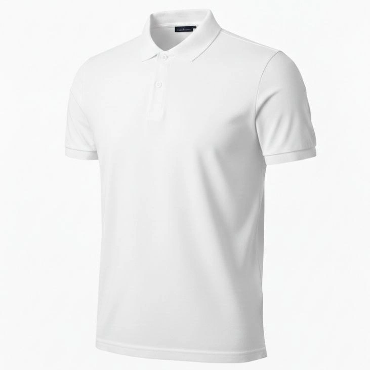 Erkek Polo Yaka Düğmeli Pike Kumaş Tişört Regular Fit Kısa Kol T-Shirt - Beyaz