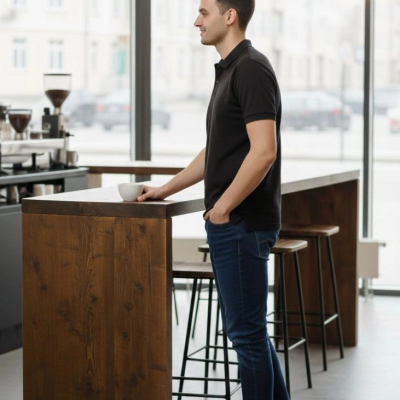 Erkek Polo Yaka Düğmeli Pike Kumaş Tişört Regular Fit Kısa Kol T-Shirt - Siyah