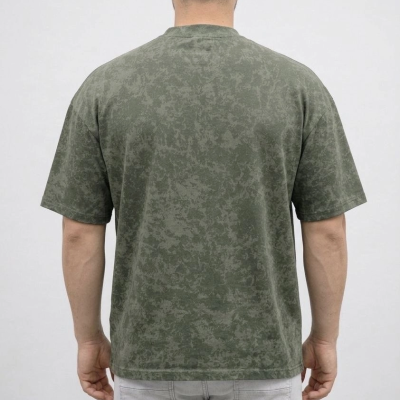 Erkek Premium Tişört OSY Yumuşak Dokulu Yıkamalı Oversize T-Shirt - Haki