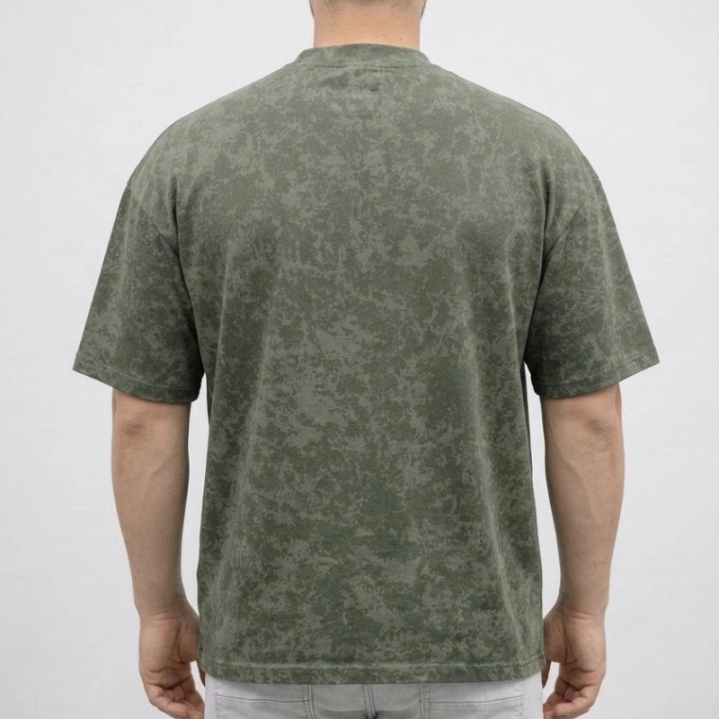 Erkek Premium Tişört OSY Yumuşak Dokulu Yıkamalı Oversize T-Shirt - Haki