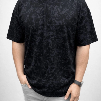 Erkek Premium Tişört OSY Yumuşak Dokulu Yıkamalı Oversize T-Shirt - Siyah