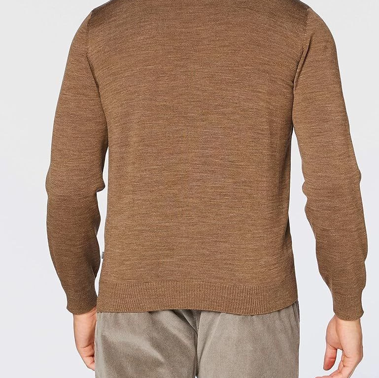 Erkek Tam Boğazlı Balıkçı Yaka Kazak Uzun Kol Düz Dokuma Triko - Vizyon